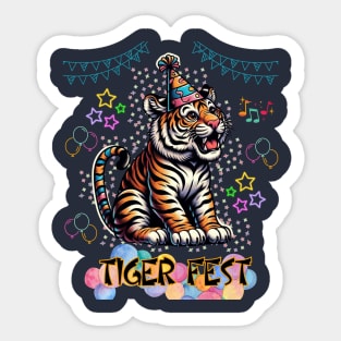 Funny Baby Tiger Art Sticker